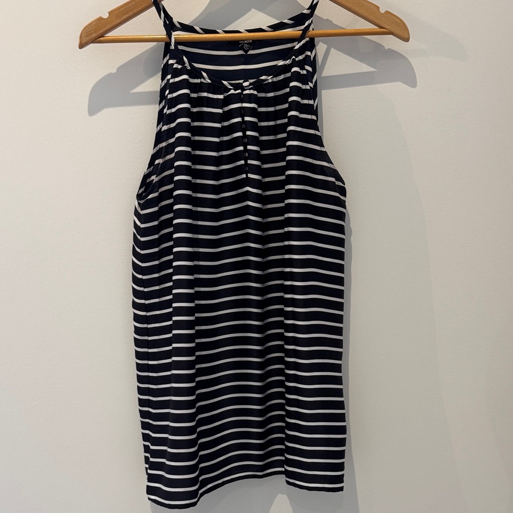 Jacob Navy and White Striped Tank Top